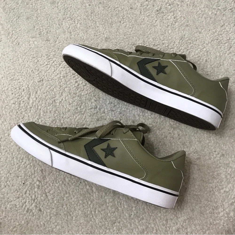 Converse Mens Olive Green Sneakers Faux Leather All Star Tobin Ox Size 8.5 - Picture 8 of 10